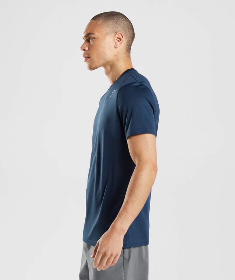 Men's Gymshark Arrival T-Shirts Navy | NZ 4EABDU